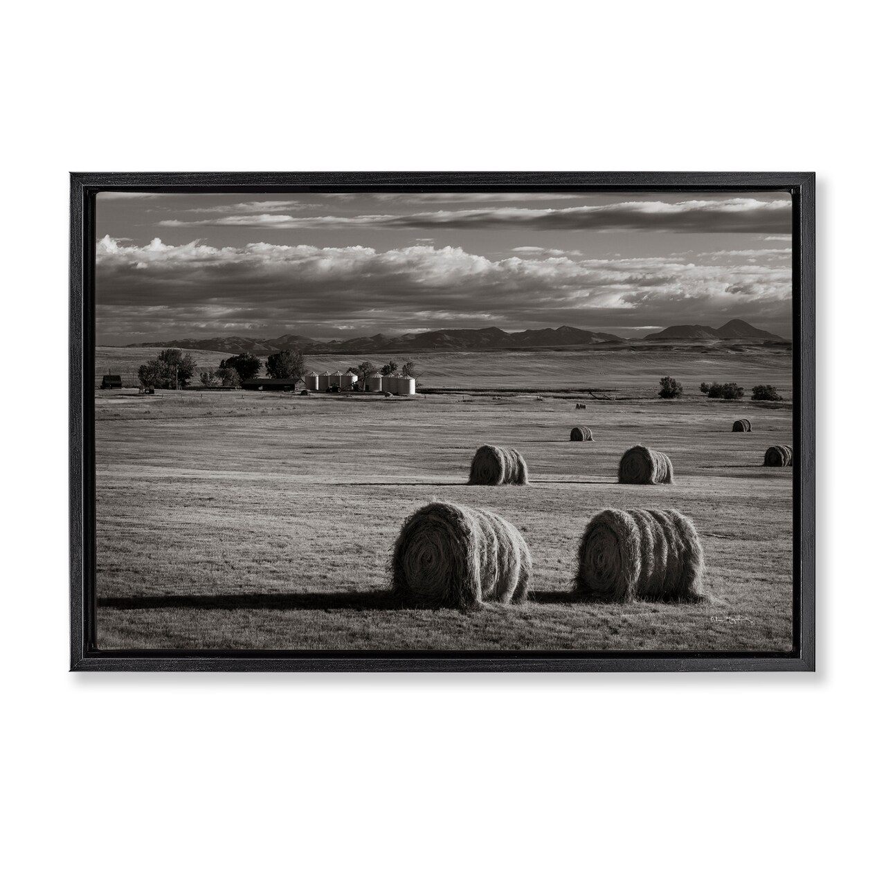 Stupell Industries Montana Hay Bales Framed Floater Canvas Wall Art Design by Alan Majchrowicz